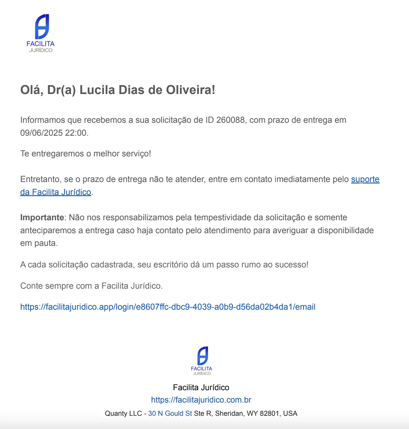 Confirmação de recebimento